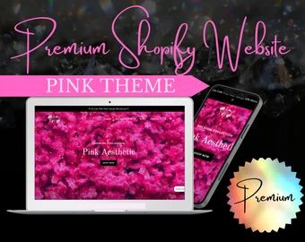 Website Templates Digital Papers Printable by digitalitycrafts Shopify Website Design, Store Owner, Theme Template, Brand Assets, Pink Theme, Brand Color Palette, Homepage Layout, Shopify Website, Pink Vibes