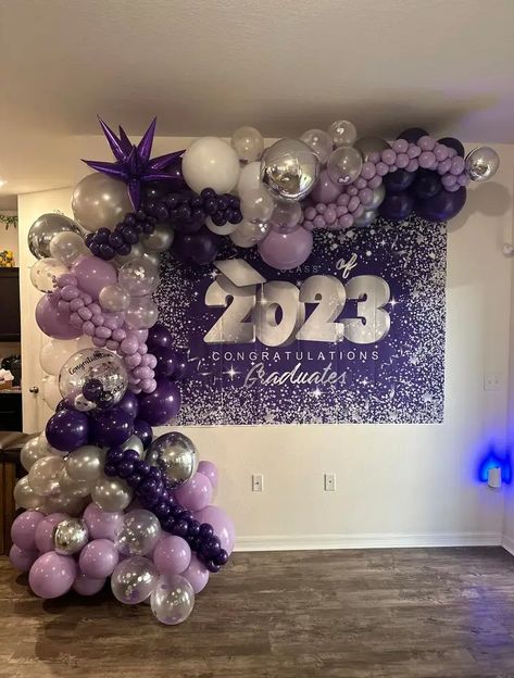 Shimmer Wall, Congratulations Graduate, Graduation Ceremony, Garden Of Eden, Flower Wall, Eden, Balloons, Party Decorations, Purple