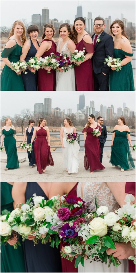 Burgundy Navy and Emerald Greenhouse Loft Wedding Emerald Green And Burgundy Wedding Bridesmaid Dress, Burgundy Navy And Emerald Wedding, Navy Blue Emerald Green Burgundy Wedding, Burgundy Emerald Wedding, Emerald And Maroon Wedding, Emerald And Berry Wedding, Emerald Burgundy Wedding, Emerald And Ruby Wedding, Emerald And Burgundy Wedding