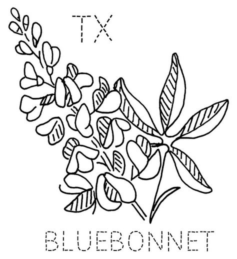 Texas Bluebonnet by turkeyfeathers, via Flickr: all the state flowers Bluebonnet Embroidery Pattern, Bluebonnet Quilt Block Pattern, Blue Bonnet Embroidery, Bluebonnet Embroidery, Texas Quilts, Embroidering Flowers, Texas Flowers, Texas Quilt, Texas Wildflowers