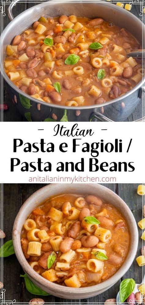 Macaroni And Bean Soup, Soups Italian, Cannellini Soup, Pasta Fagiole, Pasta Fagoli, Italian Bean Soup, Italian Soups, Pasta Fagioli Soup Recipe, Bean Pasta Recipes