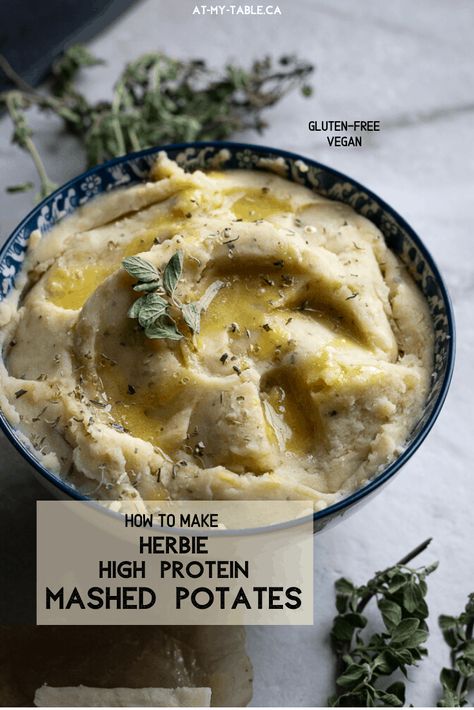 Creamy vegan mashed potatoes. A high protein side dish for a healthy hearty recipe. Plus learn which potato is the best to use and some tips on making creamy mashed potatoes without oil or butter. #veganrecipe #glutenfree #oilfree | AtMyTable Creamy Mashed Potatoes Recipe, Mashed Potato Recipe, Vegan Mashed Potatoes, Mashed Potatoes Recipe, Creamy Mash, Healthy Potato Recipes, Creamy Recipes, Making Mashed Potatoes, Vegan Kids