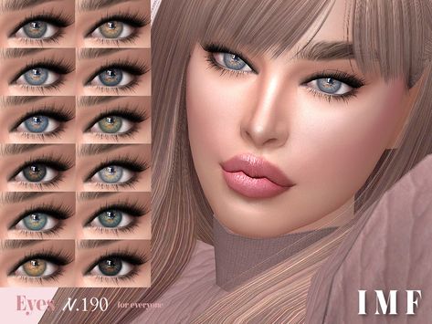 IzzieMcFire's IMF Eyes N.190 Sims 4 Cc Eyes All Ages, Cc Sims 4 Eye Shape, The Sims 4 Cc Eye Color, Sims 4 Eyes Override, Ts4 Eye Color, Sims Makeup, Burgundy Lipstick, Body Details, Sims 4 Cc Hair