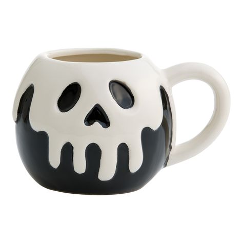 Black and White Poison Apple Figural Ceramic Mug - World Market Autumn Mugs, Monster Mug, Fall Mugs, Halloween Tea Party, Cozy Gamer, Halloween Entertaining, Poison Apple, Halloween Mugs, Poison Apples