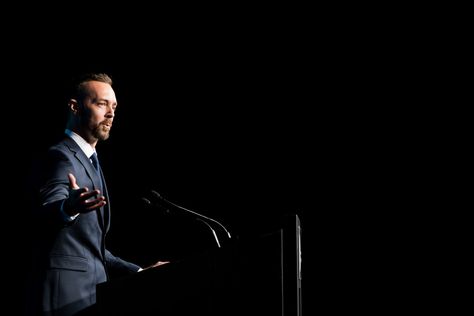 When on location at an event, using the available lighting to create compelling and engaging images is the hallmark of a great photographer. The speaker in this case was framed in negative space to highlight the importance of who he is and what he has to say. #conference #businessconference #eventphotography #eventplanning #keynotespeaker #eventphotographysydney #sydneyevents #corporateevents #corporateeventphotography Speakers Photography, Conference Photography, Conference Speaker, Corporate Event Photography, Business Conference, Sydney City, Professional Event, Keynote Speaker, Public Speaker