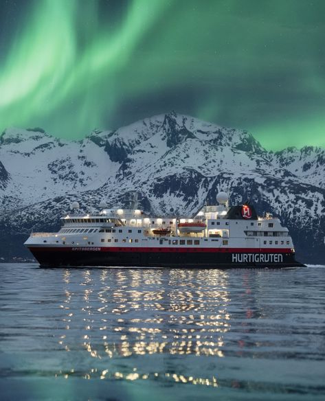 Having been traversing the coastline of Norway since the late 1800s, it’s safe to say that @Hurtigruten knows a thing or two about crafting Scandinavian cruises. But now, the operator is taking its appreciation for the natural world to the next level with the announcement of its first-ever emission-free cruise ship. Northern Lights Cruise, North Norway, Winter Cruise, Norway Cruise, Lapland Finland, Alaskan Cruise, See The Northern Lights, The Northern Lights, Cruise Line