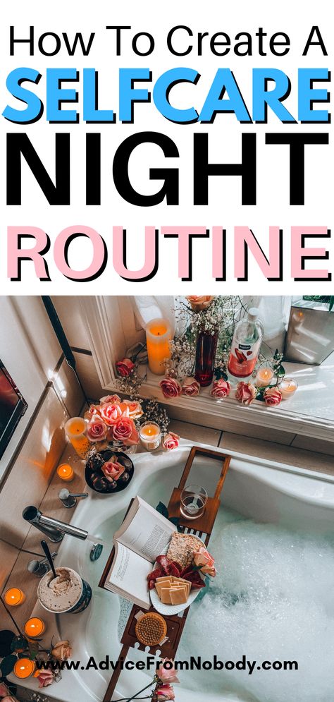 Looking to add some self care to your night routine? Want to improve your sleep quality? Read this post to learn how to build a self care night routine. Self care night routine| Self care evening routine| Self care night ideas| At home self care night ideas| Self care evening ideas| Self pamper night| Self care pamper night routine| Pamper night ideas| Pamper night checklist| Pamper night routine| Pamper night ideas at home| Pamper night routine checklist| Night Selfcare Aesthetic, Pamper Night Ideas, Self Care Night Ideas, Pamper Night Routine, Skincare Steps Night, How To Have A Self Care Night, Night Time Self Care Routine, Self Care Evening, Night Checklist