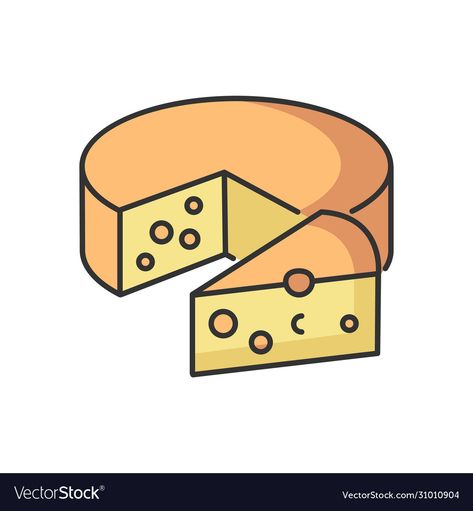 Cheese Vector Illustration, Cute Cheese Drawing, Cheese Drawing Easy, Cheese Drawing, Cheese Wheel, Healthy Appetizer, Cow Cheese, Protein Meal, Cheese Snacks