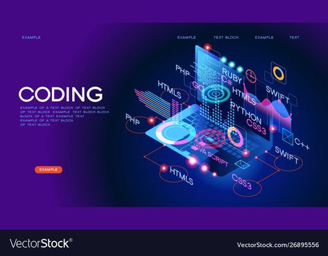 Programming Poster, Marketing Poster Design, Company Banner, Web Programming, Marketing Poster, Java Programming, Web Banner Design, Programming Languages, Banner Vector