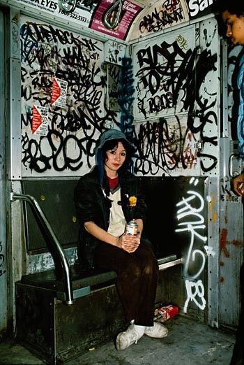 Lady Pink with Freshly Painted Tag (1982) Martha Cooper, Jamel Shabazz, Techno Style, Cultura Hip Hop, Ny Subway, Nyc Graffiti, Patrick Nagel, Gangs Of New York, Street Game