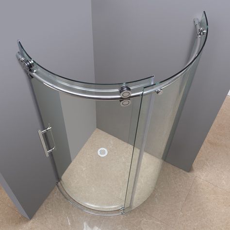 Found it at Wayfair - 38.5" x 38.5" x 75" Completely Frameless Round Sliding Shower Door Enclosure Semi Circle Shower Enclosure, Round Shower Enclosure, Shower And Bathtub, Bathtub Enclosures, Shower Insert, Shower Stalls, Shower Inserts, Fixtures Bathroom, Architectural Engineering