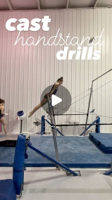 Head Over Heels on Instagram: "let’s break down the cast handstand…here are some drills to master this difficult skill!🌟

1. straddle up handstands with sliders
2. piked handstand holds
3. jump from block straddle up to handstand
4. three casts in a row
5. hollow-body lean past bar
6. handstand holds stabilized at the shoulder (or elbow) 
7. straddle-ons" Cast To Handstand Drills, Cast Handstand Drills, Gymnastic Drills, Gymnastics Handstand, Gymnastics Drills, Back Tuck, Gymnastics Skills, Uneven Bars, Level 5