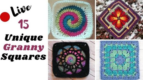 Advanced Crochet Stitches, Granny Square Patterns, Crochet Granny Squares, Crochet Coasters Free Pattern, Granny Square Crochet Patterns Free, Crochet Coaster Pattern, Crochet Blanket Designs, Crochet Blocks, Crochet Stitches Video