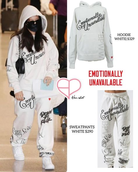 Jennie Fits, White Sweatpants Outfit, Hoodie And Sweatpants Outfit, Sweatpants And Hoodie, Suits Korean, White Sweatpants, Dance Outfits Practice, Korean Outfit Street Styles, Girly Girl Outfits