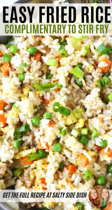 Basic Fried Rice Recipe, Fried Rice Recipe Egg, Stir Fried Rice Recipe, Rice With Eggs, Peas And Carrots Recipe, Recipe With Eggs, Rice Recipe Easy, Eggs Fried, Easy Fried Rice