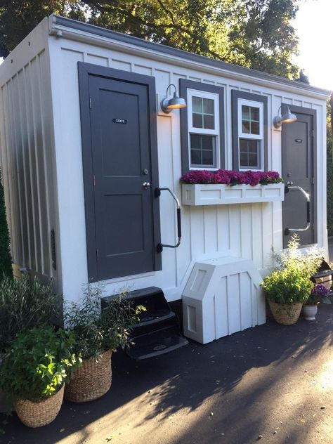 Features – The Water Cottage ~ Portable Restrooms With Design In Mind Elegant Porta Potty, Backyard Restroom Ideas, Portable Restrooms Ideas, Port A Potty Ideas, Portable Restroom Trailer, Luxury Porta Potty, Portable Bathroom Ideas, Portable Bathroom Trailer, Luxury Portable Restrooms