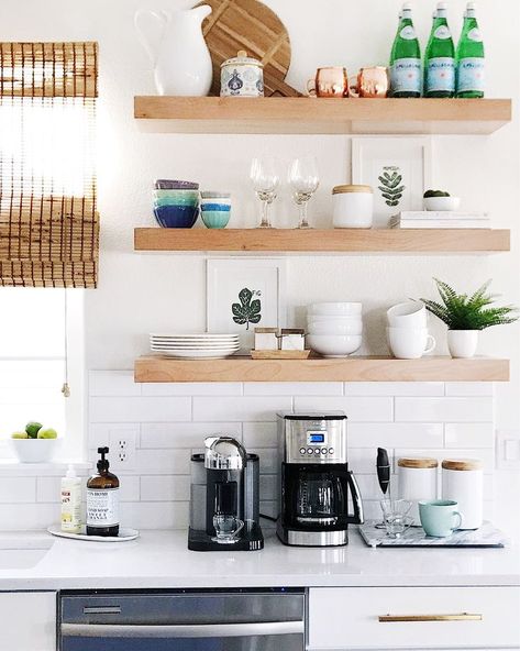 Exposed Shelves Exposed Kitchen Shelves, Kitchen Renovation Diy Ideas, Diy Kitchen Renovation, Kitchen Cleaning, Easy Home Decor, Kitchen Shelves, Diy Kitchen, Kitchen Renovation, Kitchen Inspirations