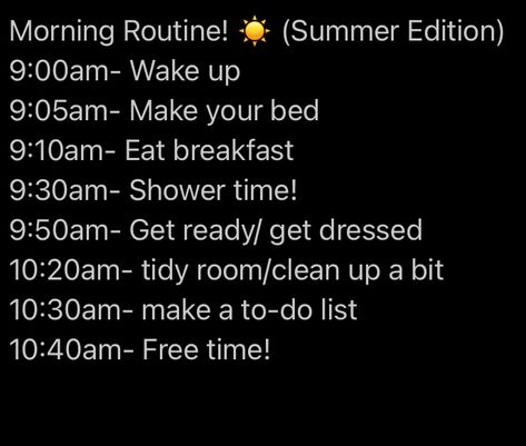 Healthy Summer Routine, Summer Morning Routine, Summer Routine, School Routine For Teens, Morning Routine Checklist, Fun List, Routine Checklist, School Routine, Summer Morning