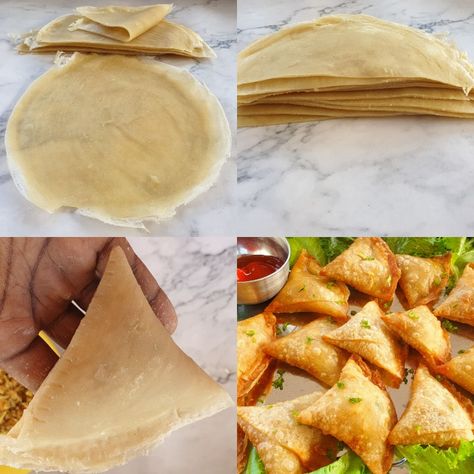 Samosa Wraps Recipe, Samosa Wrapper Recipe, Samosa Wrap, Samosa Dough, Diy Dough, Small Chops, Fast Workers, How To Make Samosas, Samosa Recipe