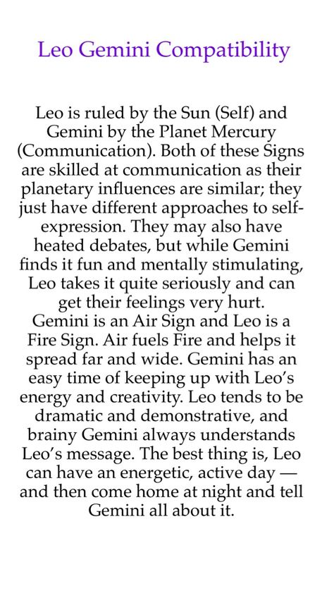 ♌️♊️ Leo Gemini Compatibility ~ Instagram.com/SkyBrewer Leo And Gemini, Gemini Female, Astrology Goddess, Gemini Things, Gemini Relationship, Leo Compatibility, Sign Compatibility, Gemini Zodiac Quotes, Gemini Compatibility