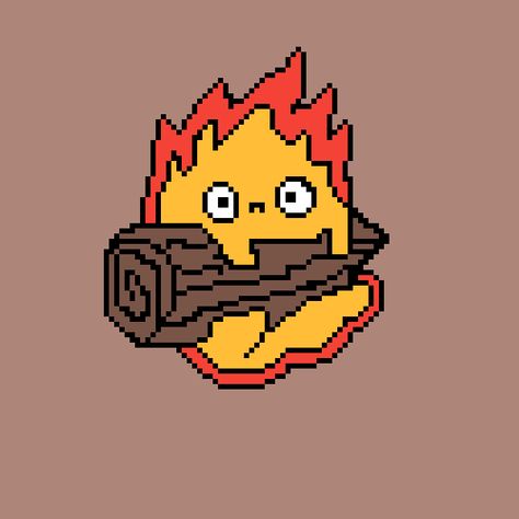 Ponyo-fishy's Gallery - Pixilart Calcifer Pixel Art, Stitching Patterns, Game Sprites, Cross Stitching, Social Platform, Pixel Art, Free Online, Stitch Patterns, Cross Stitch Patterns