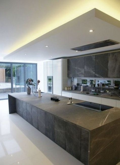 Kitchen Design Modern White, Contemporary Kitchen Design, Modern Kitchen Design Luxury, Luxury Kitchen Design, Kitchen Room Design, Kitchen Inspiration Design, Luxury Homes Dream Houses, Luxury Kitchens, Easy Home Decor