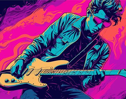 Female Rockstar, Guitar Vector, People Illustration, Illustration Digital, Guitar Player, Her Music, The Stage, Drawing People, Female Portrait