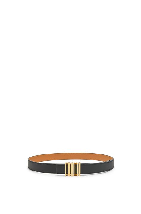 LOEWE graphic belt in classic calfskin Black/Gold - LOEWE Loewe Belt, White Belts, Denim Wallet, Large Wallet, Personalized Accessories, White Belt, Leather Denim, Boot Pumps, Silver Accessories