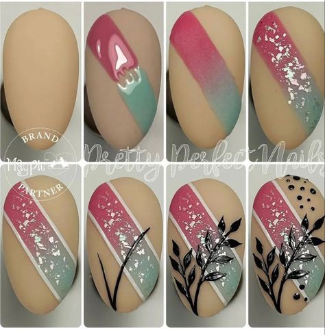 Diy Nail Designs Step By Step, Nail Art Wheel, Nail Art Courses, Nail Extensions Acrylic, Bridal Nails Designs, Quick Nail Art, Nail Art Designs Images, Rose Nail Art, Nail Drawing