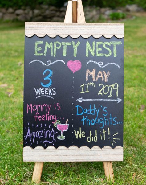 My husband and I decided we wanted to celebrate our empty nest Empty Nesters Photo Shoot Ideas, Empty Nest Photo Shoot, Off To College Party, Light Box Ideas, Graduation College, College Party, Empty Nesters, Off To College, Empty Nest