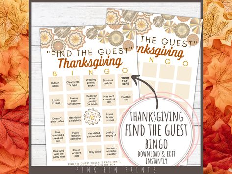 Games For Friendsgiving, Friendsgiving Games For Adults, Bingo Thanksgiving, Mingle Bingo, Selfie Scavenger Hunt, Drinking Game Rules, Find The Guest Bingo, Custom Bingo Cards, Thanksgiving Games For Adults