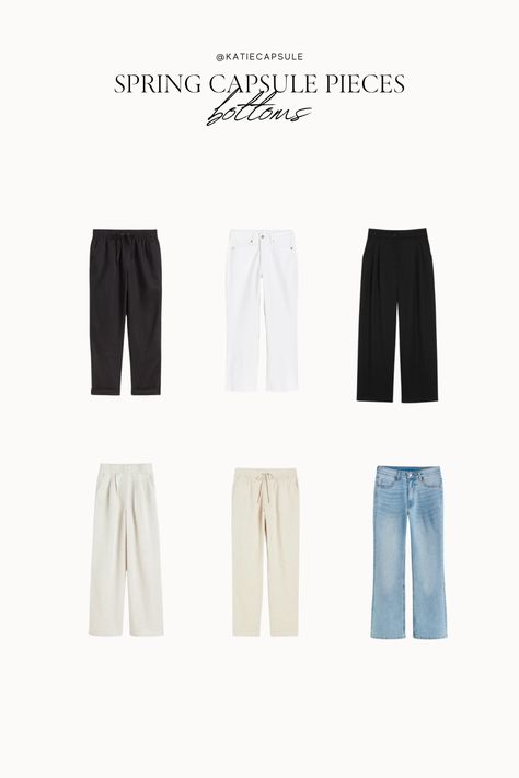 These are the bottoms that you need to build minimal, on-trend Spring capsule outfit ideas and a capsule wardrobe for 2023 Capsule Wardrobe Bottoms, Capsule Outfit Ideas, Capsule Wardrobe 2023, Spring Capsule, Spring Capsule Wardrobe, Capsule Outfits, Capsule Wardrobe, Outfit Ideas, Wardrobe