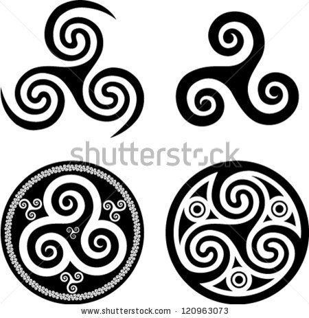 Black isolated celtic triskel set, vector elements for your design - stock… Scotland Symbols, Celtic Symbols And Meanings, Scottish Symbols, Family Symbol, Symbole Viking, Celtic Spiral, Celtic Tattoo, Nordic Tattoo, Wiccan Jewelry