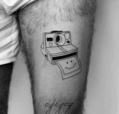 Polaroid Camera Tattoo, Instagram Polaroid, Camera Tattoo, Machine Tattoo, Flowers Tattoo, Polaroid Camera, Thanks A Lot, Tat Ideas, Flower Tattoos