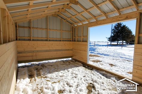 Horse Run In Shelter, Simple Horse Barns, Diy Pole Barn, Small Horse Barns, Horse Shed, Livestock Shelter, Horse Farm Ideas, Horse Barn Ideas Stables, Loafing Shed