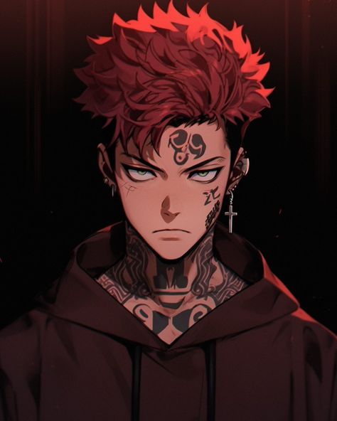 Red Hair On Dark Skin, Skins Characters, Basic Skin Care Routine, Dark Anime Guys, Different Art Styles, Black Anime Characters, Anime Hair, Dark Anime, Wearing Red