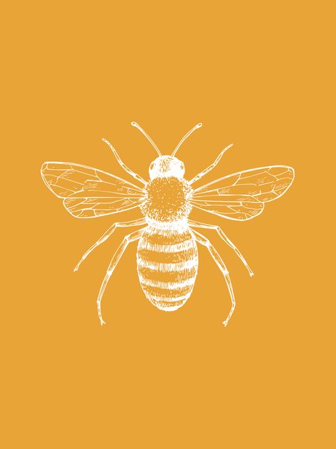 Save the bees! Art Print by Pulse of Art - X-Small Amber Decor, Bees Art, Bee Painting, Bee Bee, Ochre Yellow, Fall Trend, Gold Aesthetic, Yellow Ochre, Bee Decor