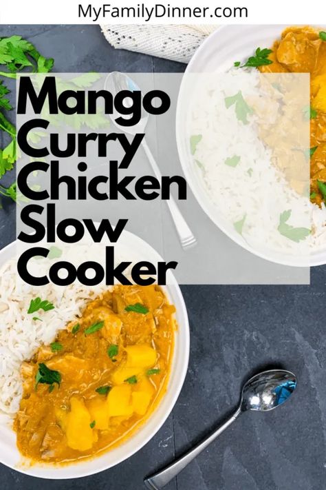 Mango Curry Chicken, Crock Pot Curry, Slow Cooker Curry Recipes, Crock Pot Dinner, Healthy Crock Pot, Mango Chicken Curry, Chicken Curry Soup, Chicken Slow Cooker, Slow Cooker Chicken Curry