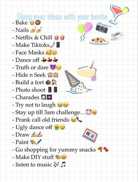 When the first social media sites were born, they pretty much changed everyone’s lives. One of the first ‘true’ social media sites was created in 1997, SixDegrees.com, on which you could establish lists of connections, set up a profile page, and exchange messages throughout networks. And while back in the day not everybody was able to have a profile and talk with friends without meeting them face to face, fast forward to now, 25 years later, it has turned into the new normal. Things To Do At A Sleep Over With Your Bestie, Things To Do When Your Bff Comes Over, Bestie Sleepover Ideas List, Things To Di At A Sleepover At Night, Food To Make With Your Bestie, Bff Sleepover Ideas Things To Do, Things To Do With Your Bsf At Home, Sleepover Must Dos, Really Fun Things To Do At A Sleepover
