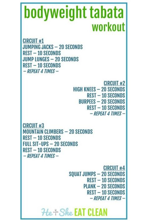 Bodyweight Tabata Workout #heandsheeatclean #fitness #workout Full Body Tabata Workouts, Pilates Schedule, Hiit Tabata, Wods Crossfit, Tabata Training, Tabata Workout, Tabata Workouts, Hiit Training, Circuit Workout