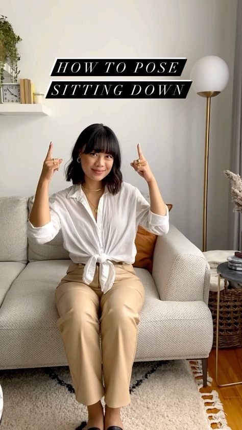 katiecung on Instagram: How to pose sitting down! 🥰 Here are 3 easy poses you can do when sitting down on a couch, on steps, in coffee shops, on benches, etc! . .… Couch Sitting Poses, Bench Picture Poses, Sitting On Bench Pose, Poses On A Bench, Sofa Photoshoot Ideas, Photoshoot Sitting Poses, Sitting Poses Photography, Pose Sitting, Dress Poses