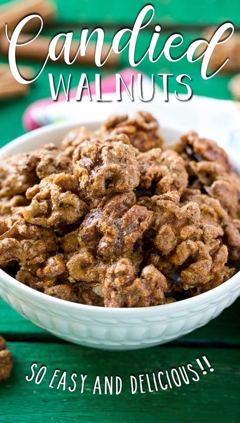 Cinnamon Sugar Walnuts Recipe, Cinnamon Walnuts Roasted, Walnut Candy Recipes, Candied Walnuts Easy, Walnuts Candied, Walnut Recipes Dessert, Glazed Nuts, Walnut Dessert, Candied Walnut Recipe