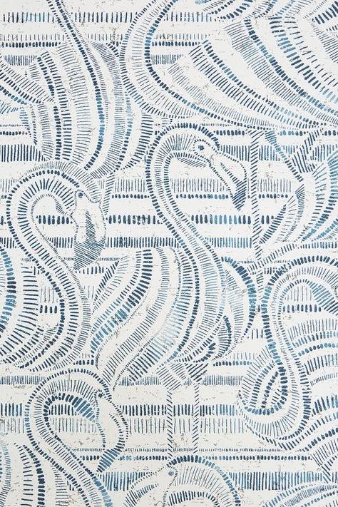 House Design Beach, Beach House Wallpaper, Nautical House, Bath Wallpaper, Wallpaper Anthropologie, Ipad Inspo, 2021 Wallpaper, Blue And White Wallpaper, Beach Property