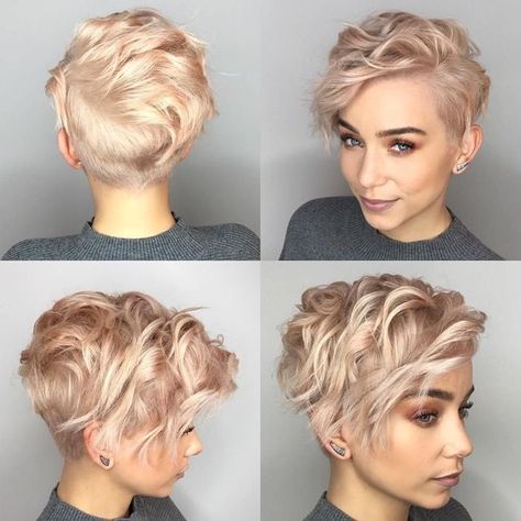 kurze haare locken frisurenideen für frauen kiuruhaarfrisuren moderne haarfarben pixie frisur Messy Pixie Haircut, Stylish Short Hair, Summer Haircuts, Cute Short Haircuts, Latest Short Hairstyles, Bob Hairstyles For Fine Hair, Short Hair Color, Penteado Cabelo Curto, Short Pixie Haircuts