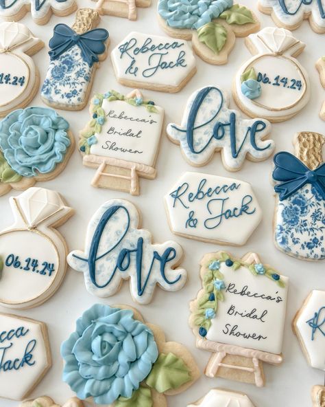 🩵💙 so much blue this season! 💙🩵 #decoratedcookies #bridalshowercookies #bridalcookies #weddingcookies #dfwweddings #cookiesofinstagram #cookies #royalicingcookies Blue Bridal Shower Cookies, Wedding Cookies Decorated, Bridal Cookies, Wedding Cake Cookies, Blue Cookies, Bridal Shower Cookies, Blue Bridal Shower, Suga Suga, Shower Cookies