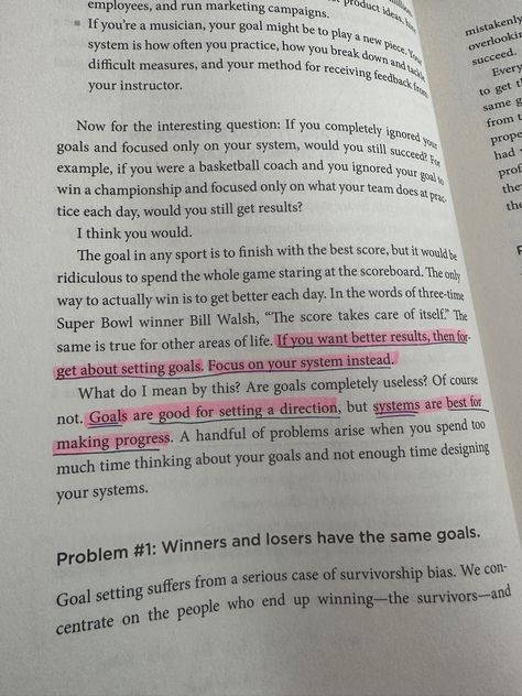 focusing more on the system will give you better results that lead you tonyour goals :) Atomic Habit, Atomic Habits, Basketball Coach, Marketing Goals, Interesting Questions, Atom, Books, Quick Saves