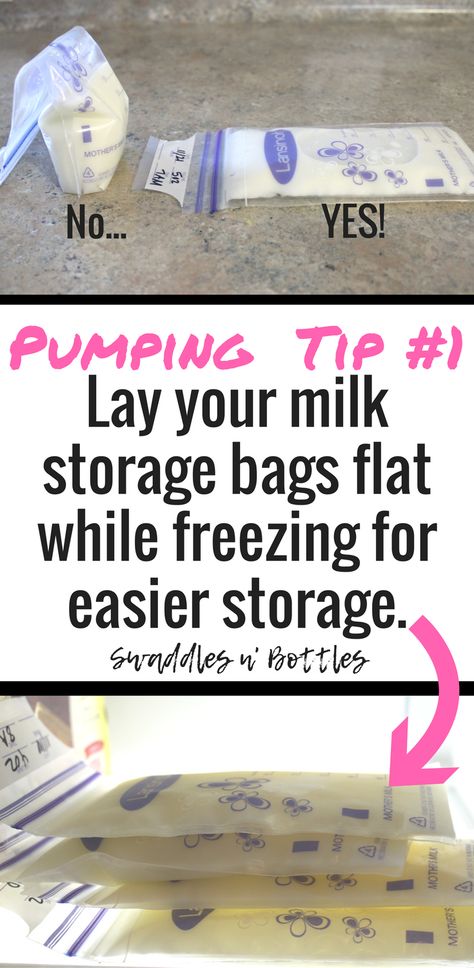 Pumping Tip #1- always lay your milk flat when freezing to make for easier storage. For more breastfeeding and pump tips, be sure to click image! Follow swaddles n' bottles for more mom life tips! Milk Storage Bags, Parenting Mistakes, Milk Storage, Pumping Moms, Baby Sleep Problems, Breast Feeding, Milk Supply, Baby Arrival, Breastfeeding Tips