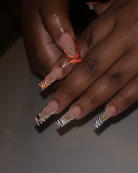 Loved all the Homecoming nails I did this year, just gotta post them all 🤣😭 How to book this set: “Subtle Art” #nailtech #nails #nailsofinstagram #nailart #acrylicnails #pinknails #whitenails #gelnails #naildesigns #jacksonmsnailtech #winternails #freestylenails #longnails #naildesign #gelpolish #pastelnails #glitternails #rainbownails #whitenails #nailstyle #longnails #squarenails #coffinnails #manicure #atlantanailtech #instanails #ombrenails #springnails #atlnailtech #explorepage Tiger Nails Designs, Tiger Nails, How To Book, Rainbow Nails, Homecoming Nails, Pastel Nails, Square Nails, Nails Designs, Ombre Nails