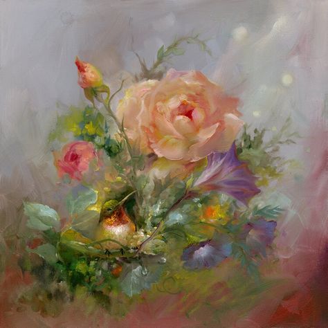 Gary Jenkins, Rose Paintings, Graphic Flowers, Fleur Orange, Flower Painting Canvas, Impressionism Painting, Oil Painting Flowers, Flower Canvas, Rose Painting