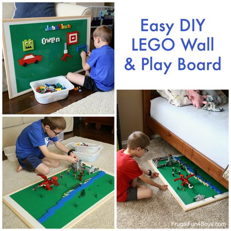 Diy Lego Wall, Lego Table With Storage, Lego Diy Crafts, Lego Storage Organization, Lego Letters, Lego Table Diy, Lego Bedroom, Lego Organization, Lego Furniture